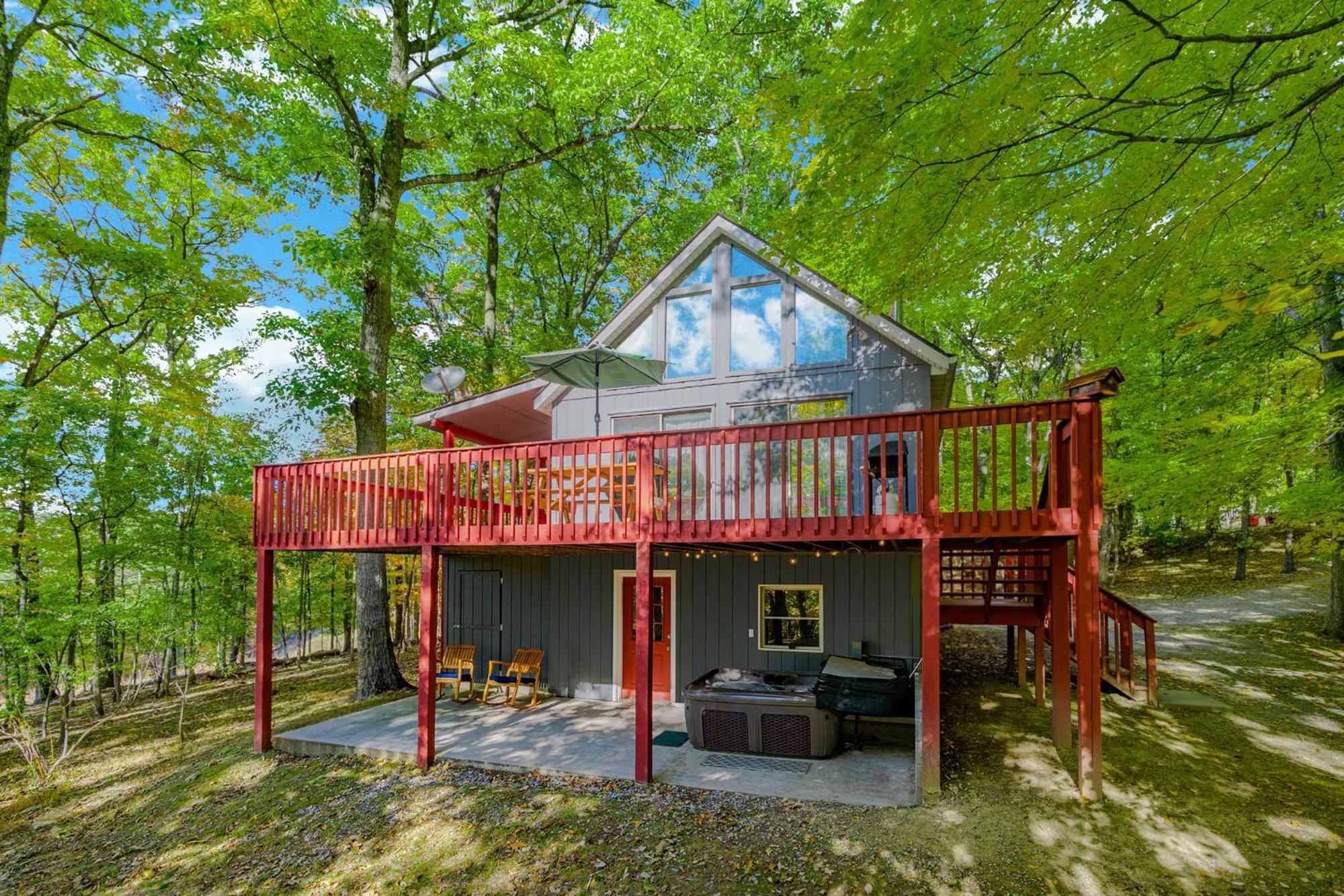 Hot Tub, Large Deck, Wifi, Fire Pit At Chalet Cabin Morton Grove Eksteriør billede